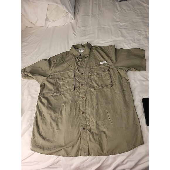 Green Khaki Gander Mountain Guide Series Shirt L BIN 2 EUC - Picture 1 of 8